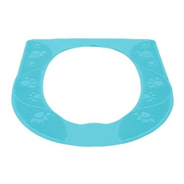 Imagem de GLOGLOW Capa Universal para Assento de Vaso Sanitário, Almofada Antiderrapante Lavável de Silicone, Design Macio e Quente para Idosos e Crianças, Banheiro de 39,5 X 34 Cm (Azul celeste)