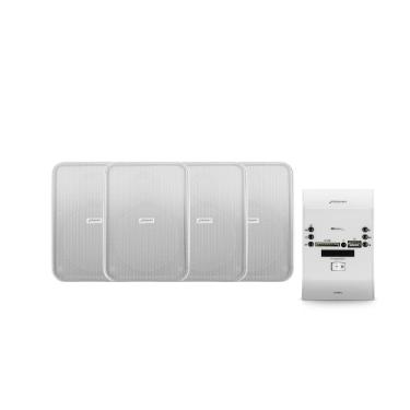 Imagem de Kit Solução Amplificador de Parede RD Wall Branco + 4 Caixas de Sobrepor HS 4