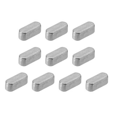 Imagem de uxcell Chave de pena redonda de 10 peças, chave de eixo de acionamento paralelo de aço inoxidável de 3 x 3 x 8 mm para conexão de fixação do tipo de eixo