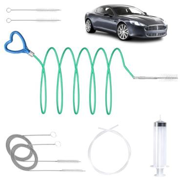 Imagem de Kit de ferramentas de limpeza de ralo de teto solar automático – Conjunto de escova de drenagem de carro flexível de 7 peças para teto solar, drenos de porta e AC, desentupir canos, evitar vazamentos