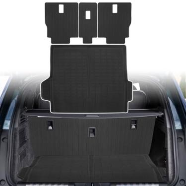 Imagem de ZQULOYO Forro de carga Tapete de encosto para Land Rover Ranger Rover Acessórios 2023-2025 2026 com gancho e laço tapete traseiro para porta-malas protetor de capa traseira para todos os climas