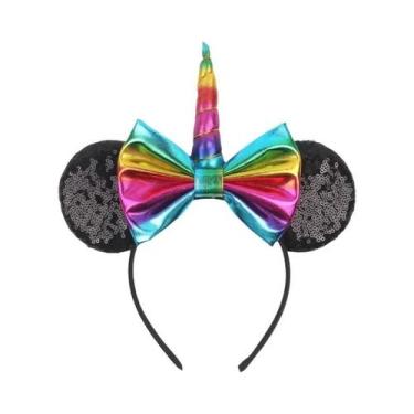Imagem de Tiara De Glitter Minnie Mouse Para Meninas Com Laço De Lantejoulas Ace