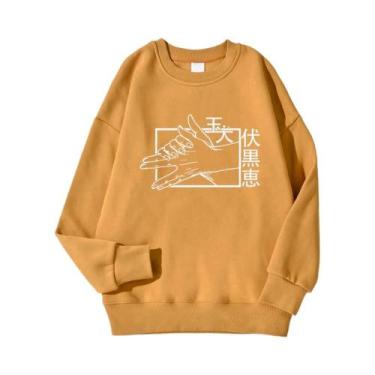 Imagem de Moletom Masculino De Fleece Estampado Jujutsu Kaisen Quente Confortáve
