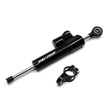 Imagem de HSPTR Estabilizador de direção de amortecedor CNC para motocicleta, controle de segurança invertido linear com suporte para YZF R6 2006-2017 YZFR1 kit de montagem (PRETO YZFR6)