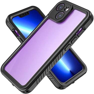 Imagem de EKESA Capa para iPhone 14/14 Plus/14 Pro/14 Pro Max, capa transparente com fivela dupla face, capa à prova d'água fina à prova de choque, com proteção de lente de câmera (tamanho: 14 Plus 6,7 polegadas)