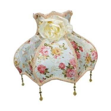 Imagem de IEUDNS Abajur com Franjas, Capa para Luminária de Chão com Base E27, Cúpula de Renda com Contas, Estilo Vintage, Ideal para Cafés, Casa E Sala de Jantar, Rosa