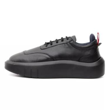 Imagem de Tênis Masculino Casual All Black Preto Couro DIfranca - 22000, 43