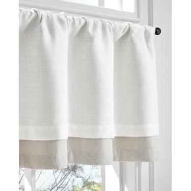 Imagem de Cortina Jinchan Valance 46x18 cm Branca de Dupla Camada