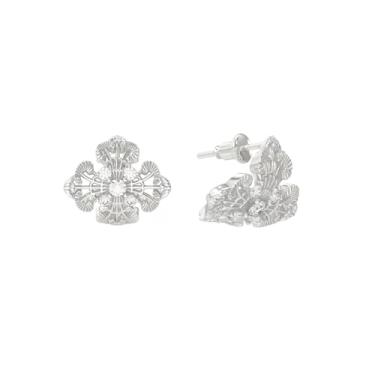 Imagem de Mermerland Brincos de cruz de arco de renda, banhado a ouro esterlina 925, zircônia 5A, design de orelha envolvente, brincos elegantes e misteriosos para mulheres