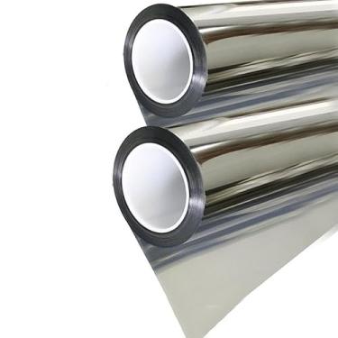 Imagem de Película Insulfilm Prata Espelhada Poliéster Profissional,Isolante para Vidros de Carro e Residenciais,Para Profissionais e Proprietários(50cm de largura x 7 metro)