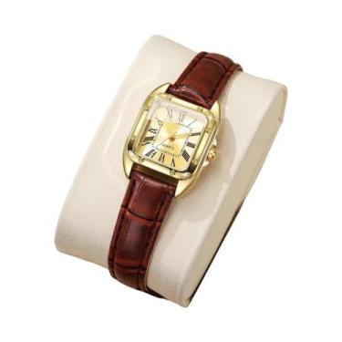 Imagem de Relógio Feminino De Pulso Com Pulseira De Couro, Mostrador Casual Roma