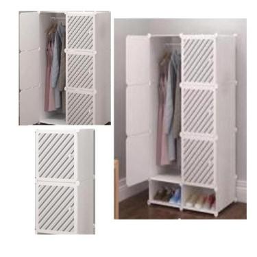 Imagem de Armario organizador guarda roupa 6 portas sapateira modular cabideiro 