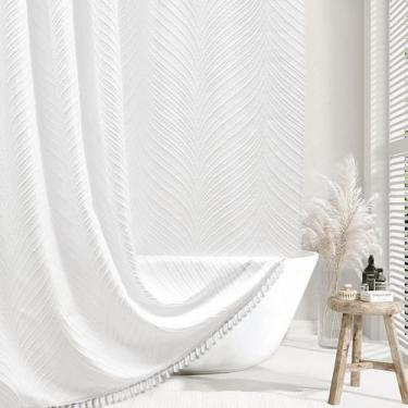 Imagem de Cortina de chuveiro Siiluminisoy White Boho 180x180cm com ganchos