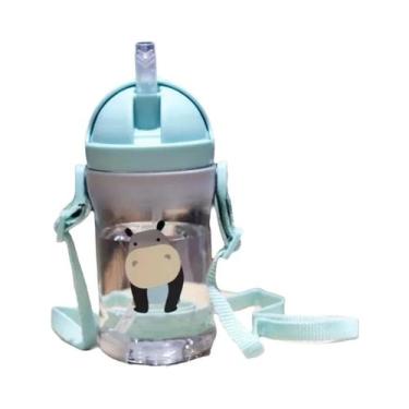 Imagem de Garrafa De Água Com Padrão De Desenho Infantil Com Canudo Copo De Alim