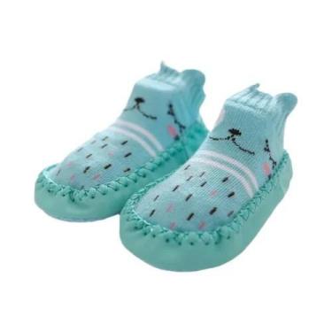 Imagem de Meias Para Bebês Recém-nascidos Com Sola De Borracha, Sapatos Infantis