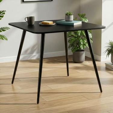 Imagem de Mesa Sofia Quadrada 80CM MDF Pés em madeira Cozinha Sala de jantar