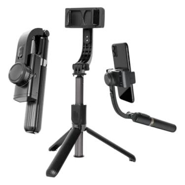 Imagem de Estabilizador Gimbal Portátil de 3 Eixos para Celular com Tripé de Aderência e Bastão De Selfie 360º