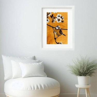 Imagem de Quadro Pássaro Flor De Cerejeira- 60X48Cm