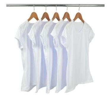Imagem de Kit 5 Camisetas Malha Fria Feminina Baby Look Malha PV-Feminino