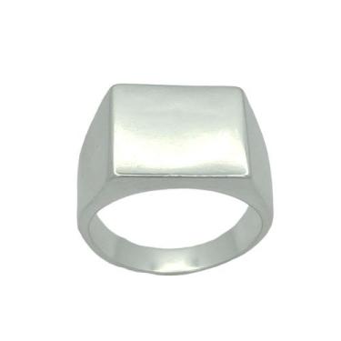 Imagem de Anel em Prata 925 Quadrado com Certificado de Garantia - Justino Ribas