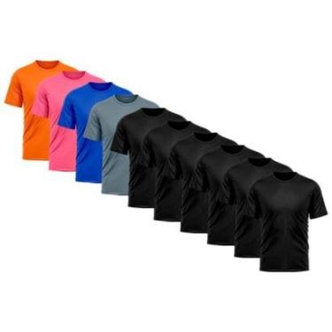 Imagem de Kit 10 Camiseta Masculina Dry Proteção Solar UV Básica Lisa Treino Academia Camisa Camisetas-Masculino