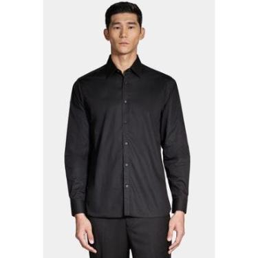 Imagem de Camisa Reg Social Com Elastano Preto-Masculino