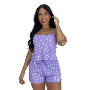 Imagem de Baby Doll Estampado Blusa Alcinha e Shortinho de Dormir Virginia-Feminino