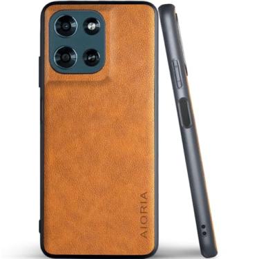 Imagem de AIORIA Capa para Motorola Moto G Play 2026 capa de couro premium design retrô capa protetora completa para celular Motorola Moto G Play 2026 5G (laranja, para Moto G Play 2026)
