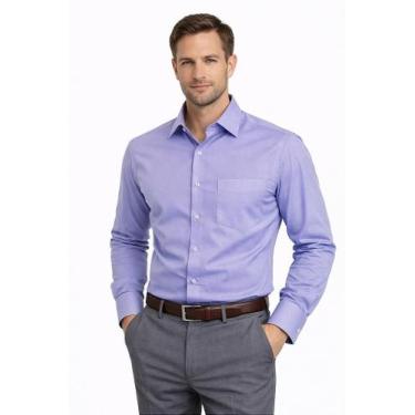 Imagem de Camisa Masculina Social Roxa Manga Longa Diament - Estilo e Conforto, 