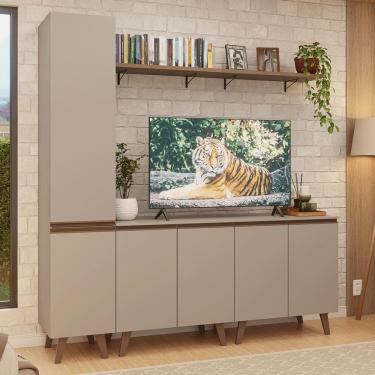 Imagem de Rack para TV até 70 Polegadas + Prateleira 200cm Crema Nice Madesa 02