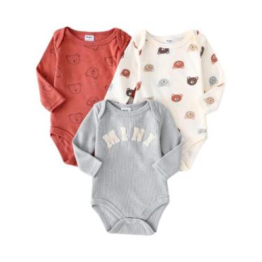 Imagem de Conjunto De 3 Peças De Macacão De Algodão Para Bebê Menino, Roupas De 