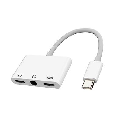 Imagem de Divisor de fone de ouvido USB-C para 3,5 mm (3 em 1) tipo C AUX Jack Dongle para Apple para iPhone15 Pro Max Plus para iPad Pro Air Mini DAC adaptador de carregador de cabo de áudio compatível com