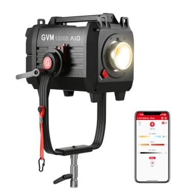 Imagem de Luz LED para estúdio GVM 1200W, kit de iluminação de filme AIO 1200B com controle DMX, kit de iluminação fotográfica 42800lux/3m, iluminação de vídeo de saída contínua para produções de TV