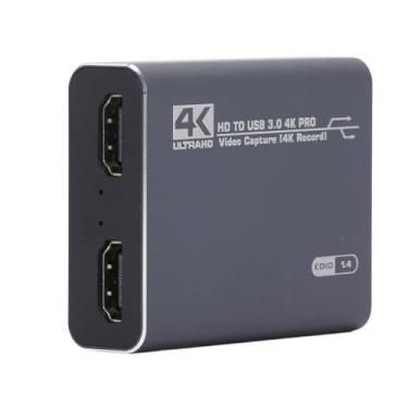 Imagem de Jopwkuin Placa de Captura de Vídeo de Som 4K Interface Multimídia de Alta Velocidade para PC DSLR, USB HD Out para Jogos Em Tempo Real, Liga de Alumínio