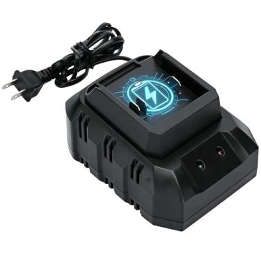 Imagem de Base do carregador de bateria de 21 V: carregador de bateria rápido de 21 volts compatível com bateria de íon de lítio Makita 21v (1 porta preta)
