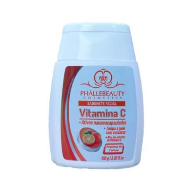 Imagem de Sabonete Facial Vitamina C Phállebeauty - Limpeza de Pele com Viço Imediato - Rosto Macio e Refrescante - Ph0738