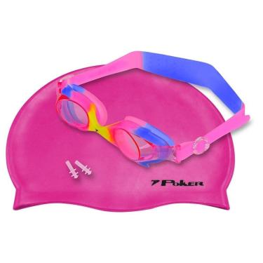 Imagem de Kit Natação Poker Orimos Óculos + Touca + Protetor de Ouvido Infantil