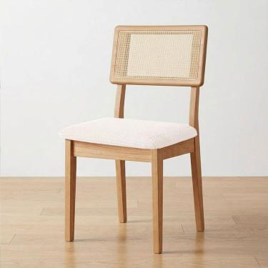 Imagem de Cadeira de Jantar Encosto em Tela Assento Estofado em Tecido Mdf Dream Freijó / Bege Rústico