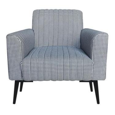 Imagem de Poltrona Viena Gomada Linho A72 Pés Villach Preto D'Rossi - DMOV