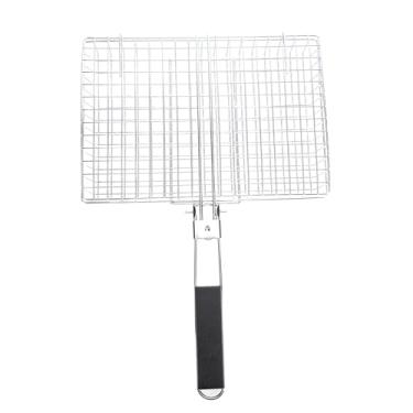 Imagem de Zerodis Cesta para Grelhar Cestas para Grelhar Rack Com Alça de Madeira Isolamento Térmico Rack Portátil para Acampamento Ao Ar Livre Reutilizável para Churrasco Acessórios de Cozinha Cesta para Grelha de 12,6 X 8,9 pol. (A)