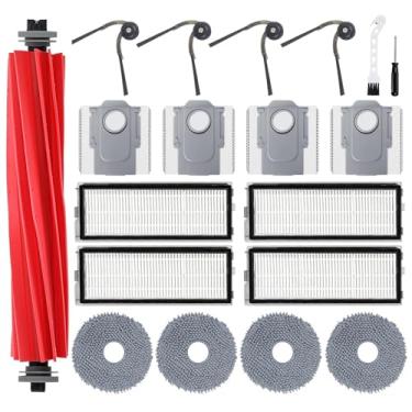 Imagem de Kit de acessórios de aspirador de pó de robô QV35A para Roborock QV 35A/QV 35S com 1 escova de rolo, 4 esfregões, 4 sacos de poeira, 4 filtros, 4 escovas laterais, 1 escova de limpeza, 1 chave de