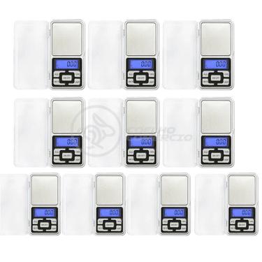 Imagem de Kit 10 Mini Balanças Digitais Alta Precisão 500g prata