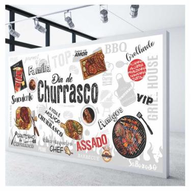 Imagem de Adesivo Parede Churrasco Churrasqueira Gourmet Frase Familia S302 - QD