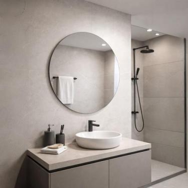 Imagem de Espelho Decorativo Quarto Redondo Parede 60cm Para Banheiro - Spacosho