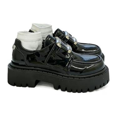 Imagem de Tênis feminino punk Mary Jane plataforma com corrente de laço rebite, casual, couro gótico, preto, bico redondo, salto grosso, jeans, saias para Halloween, viagem, festa, cosplay, encontros, - Estilo