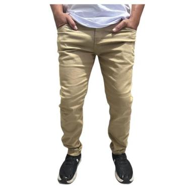 Imagem de Calça Branca Masculina Sarja Basica jeans com elastano premium - EMPOR