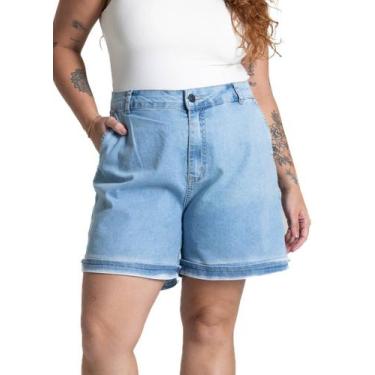 Imagem de Shorts Jeans Sawary Plus Size - 281644 46, Azul, 46