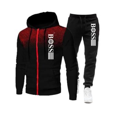 Imagem de Conjunto De Moletom Com Zíper E Calças Casuais Para Homens, Roupas Esp