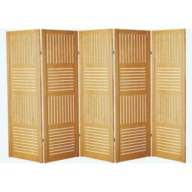 Imagem de 5 Biombo Folha Horizontal Vertical Ripado Divisor Madeira Mdf Divisóri