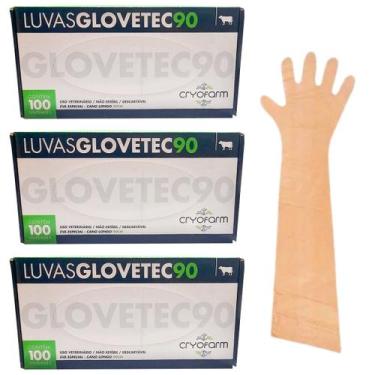 Imagem de Kit 3 Luva Inseminação Artificial Veterinária Descartável Palpação Bov